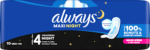 Binden Maxi Night Profresh Gr. 4 always