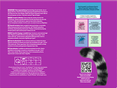 Nassfutter Katze Fischauswahl in Gelee, Multipack (24x85 g) Whiskas