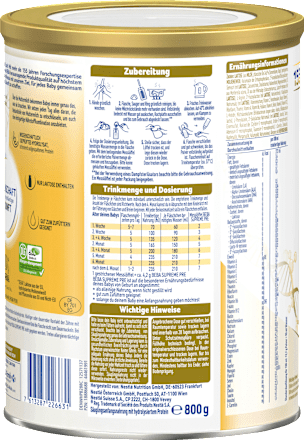 Anfangsmilch Supreme Pre von Geburt an Nestlé BEBA