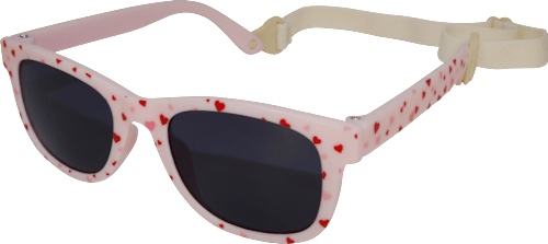 Sonnenbrille Kids, rosa Gestell mit roten Herzen SUNDANCE