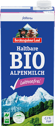 Milch, haltbare Alpenmilch, 1,5% Fett, laktosefrei Berchtesgadener Land