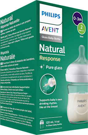 Babyflasch aus Glas Natural Response weiß, von Geburt an, 120ml  PHILIPS AVENT