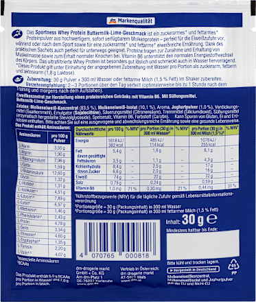 Bielkovinový koncentrát v prášku Whey Protein príchuť cmar - limetka Sportness
