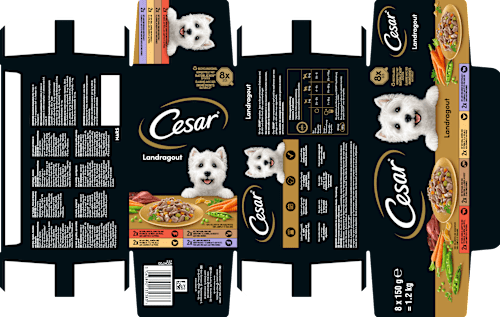 Nassfutter Hund Landküche Vielfalt in Sauce, Multipack (8x150 g) Cesar