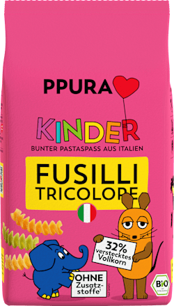 Nudeln, Fusilli tricolore für Kinder  PPURA