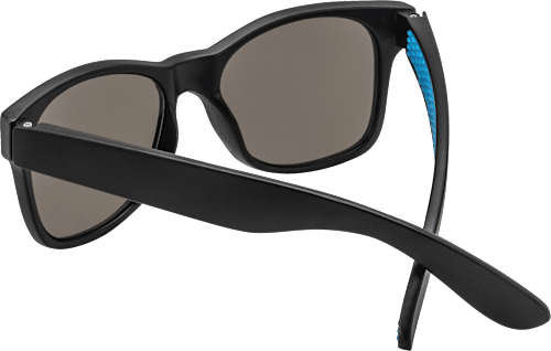Sonnenbrille Kids, schwarzes Gestell, blau-schwarze Bügel SUNDANCE