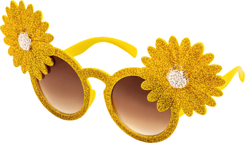 Sonnenbrille mit goldenen Glitzerblumen SUNDANCE