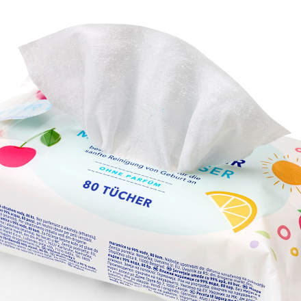 Feuchttücher mit 99 % Wasser  babylove