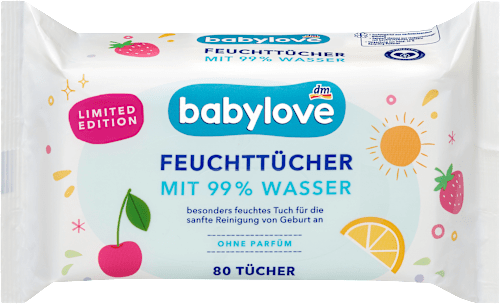 Feuchttücher mit 99 % Wasser  babylove