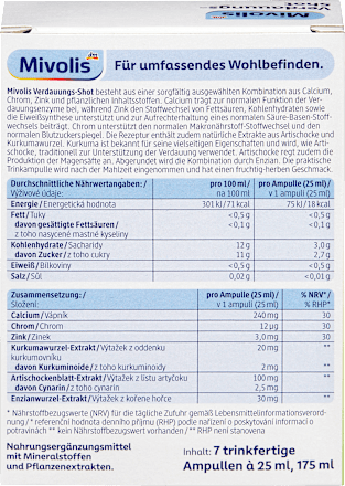Verdauungsshot Ampullen 7 Stück à 25 ml Mivolis