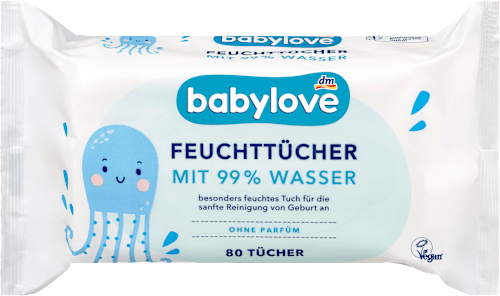 Vlažni robčki z 99 % vode, 4 x 80 kos babylove