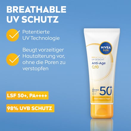 Sonnenfluid Gesicht Anti Age Q10, LSF 50+ NIVEA SUN