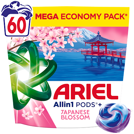 Pracie kapsuly Allin1 Pods+ Japanese Blossom, MEGA Economy Ariel