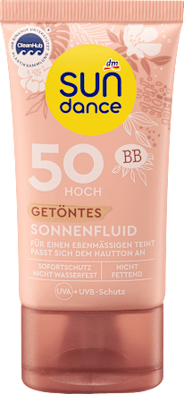 Színezett napozó fluid arcra és dekoltázsra, FF50 magas fényvédelemmel SUNDANCE