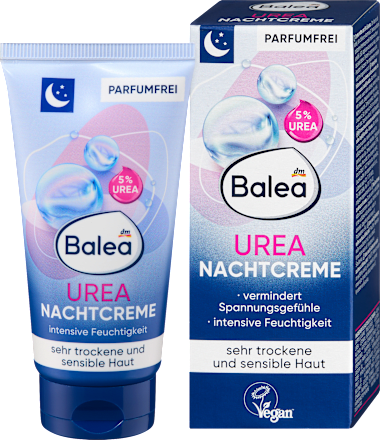 Intenzivna hidratantna noćna krema za suhu i osjetljivu kožu – 5 % urea Balea