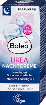 Intenzivna hidratantna noćna krema za suhu i osjetljivu kožu – 5 % urea Balea