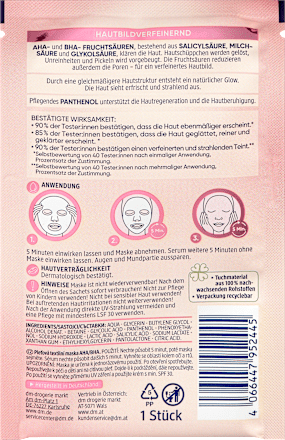 Maschera viso esfoliante in tessuto con AHA & BHA Balea