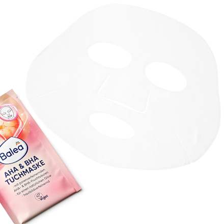 Maschera viso esfoliante in tessuto con AHA & BHA Balea
