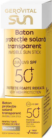 Stick transparent protecție solară SPF50+ GEROVITAL