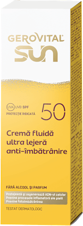 Cremă de față cu protecție solară anti-îmbătrânire SPF50 GEROVITAL