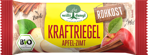 Rohkostriegel Bio Kraftriegel Apfel-Zimt willi dungl