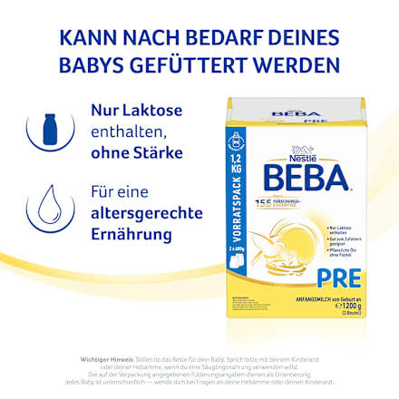 Anfangsmilch Pre von Geburt an Nestlé BEBA