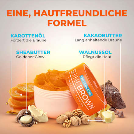 Bräunungsbeschleuniger Creme shine brown mit Beta Carotin Byrokko