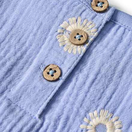 Bluse aus Musselin & mit Blumen-Stickerei, lila, Gr. 110 ALANA