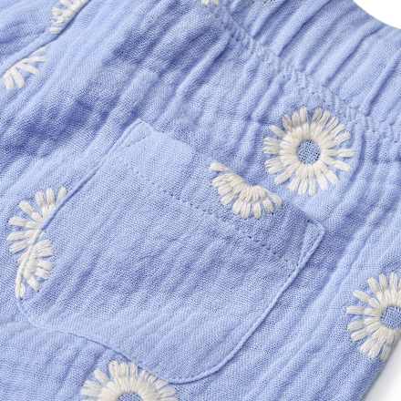 Hose aus Musselin mit Blumen-Stickerei & weitem Schnitt, lila, Gr. 98 ALANA