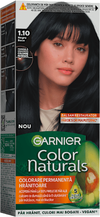 Vopsea de păr permanentă 1.10 Negru Rece GARNIER Color naturals