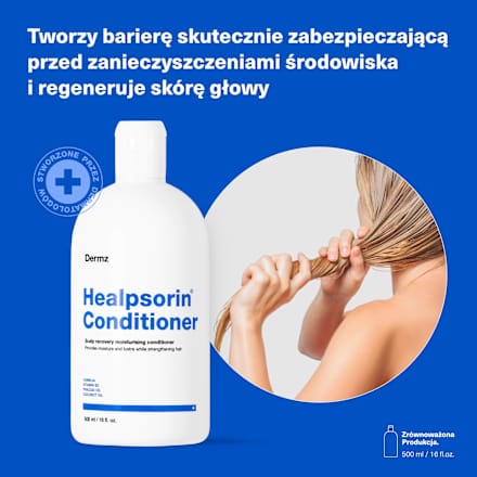 Odżywka regenerująca do włosów i skóry głowy dla osób zmagających się z łuszczycą, łupieżem i AZS Healpsorin Dermz