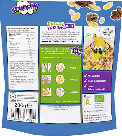 Kindermüsli Knuspermüsli Banane & Kakao Freche Freunde