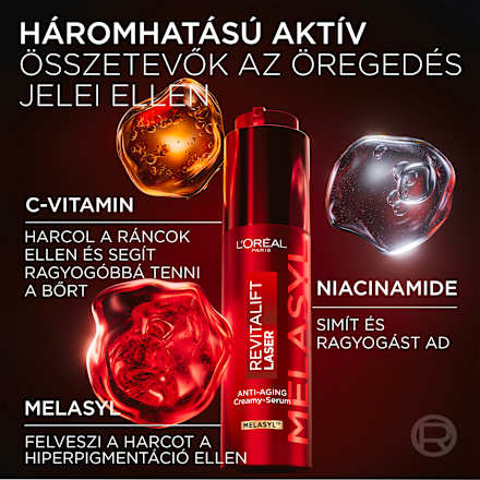 Öregedésgátló krém-szérum Laser Triple Action L'ORÉAL PARiS REVITALIFT