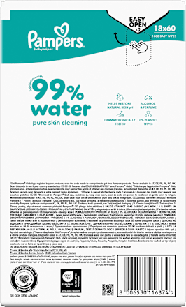 Feuchttücher 99 % water (18x60 St) Pampers baby-dry
