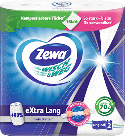 Küchenrolle Wisch&Weg eXtra Lang (2x86 Blatt) Zewa