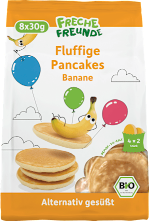 Kindersnack Pancakes Banane ready-to-eat (4x2 Stück) ab 3 Jahren Freche Freunde