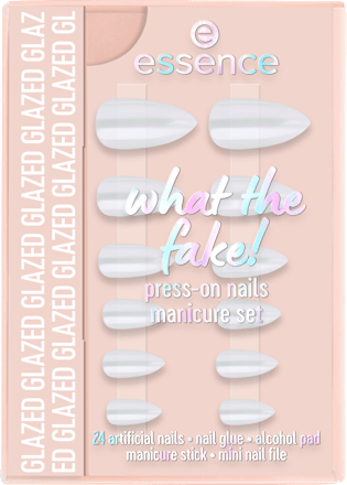 what the fake! manikir set, veštački nokti – 01 Glazed  essence