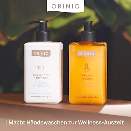 Flüssigseife Dreaming of Santorini mit Olivenmilch, Zitronenverbene & Pinie ORINIQ