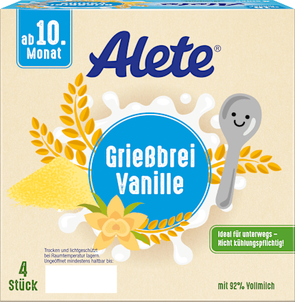 Abendbrei Grieß Vanille ab dem 10. Monat, 4x100g Alete