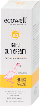 organska krema za bebe, za zaštitu od sunca, SPF 50 ecowell