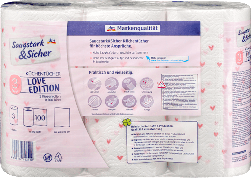 Küchentücher Design 3-lagig (3x100 Blatt) Saugstark&Sicher