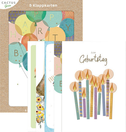Grußkarte Mehrstückpackung Geburtstag CACTUS