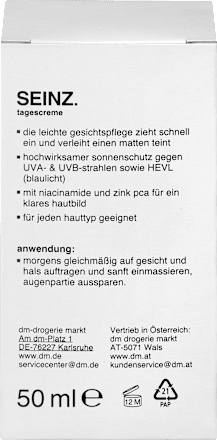 Gesichtscreme matt effect LSF 50 SEINZ.
