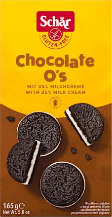 Chocolate O's kakao biskvit sa mlečnim krem punjenjem, bez glutena Schär