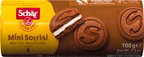 Mini Sorrisi kakao keks sa mlečnim filom, bez glutena Schär