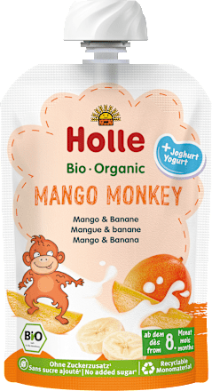 Quetschie Mango Monkey Mango & Banane mit Joghurt ab dem 8. Monat Holle