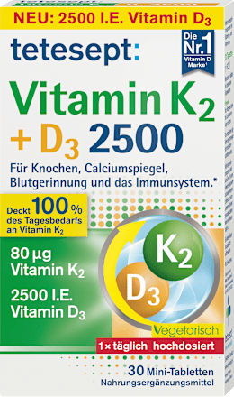 Vitamin K2 + D3 Tabletten 30 St tetesept