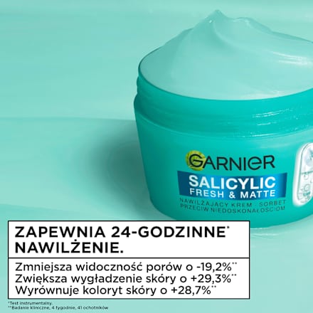 Nawilżający krem-sorbet przeciw nidoskonałościom z kwasem salicylowym GARNIER