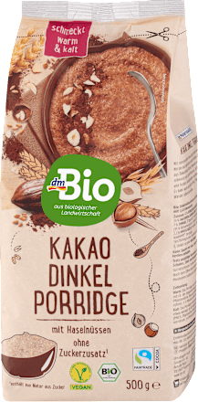 Porridge di farro al cioccolato con nocciole bio dmBio