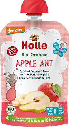 Quetschie Apple Ant Apfel mit Banane & Birne ab dem 6. Monat Holle